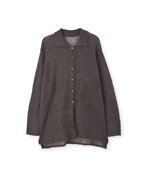 marjour（マージュール）の「SHEER SHIRT KNIT（ニット/セーター・レディース・チャコール/ベージュ・M）」の4枚目の写真