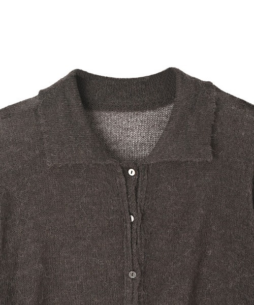 marjour（マージュール）の「SHEER SHIRT KNIT（ニット/セーター・レディース・チャコール/ベージュ・M）」の6枚目の写真