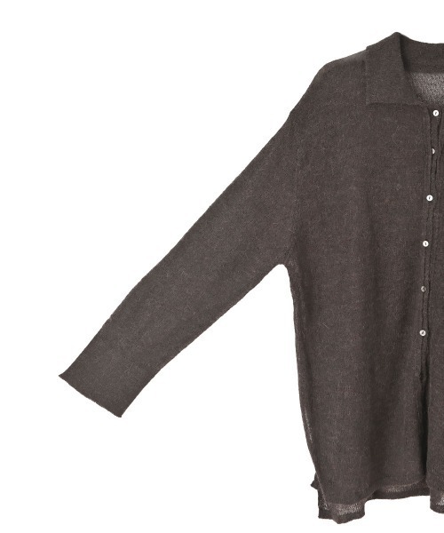 marjour（マージュール）の「SHEER SHIRT KNIT（ニット/セーター・レディース・チャコール/ベージュ・M）」の7枚目の写真