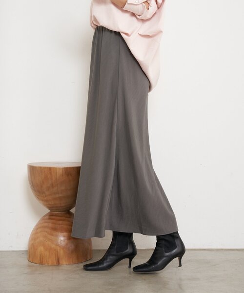 Jena espace merveilleux(ジェナ エスパスメルヴェイユ)の「【ウエストゴム/楽チン】ワッシャーツイルロングスカート(スカート・レディース・チャコールグレー/イエロー/ベージュ・FREE)」の10枚目の写真