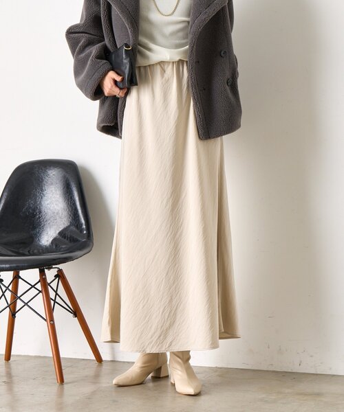 Jena espace merveilleux(ジェナ エスパスメルヴェイユ)の「【ウエストゴム/楽チン】ワッシャーツイルロングスカート(スカート・レディース・チャコールグレー/イエロー/ベージュ・FREE)」の22枚目の写真