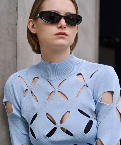 JOSE MOON（ジョゼムーン）の「LACE KNITTING TOP/レースカッティング  