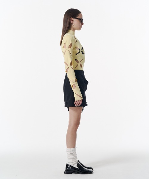 JOSE MOON(ジョゼムーン)の「LACE KNITTING TOP/レースカッティングトップス(ニット/セーター・レディース・ホワイト/イエロー系その他/サックスブルー/ブラック・FREE)」の19枚目の写真