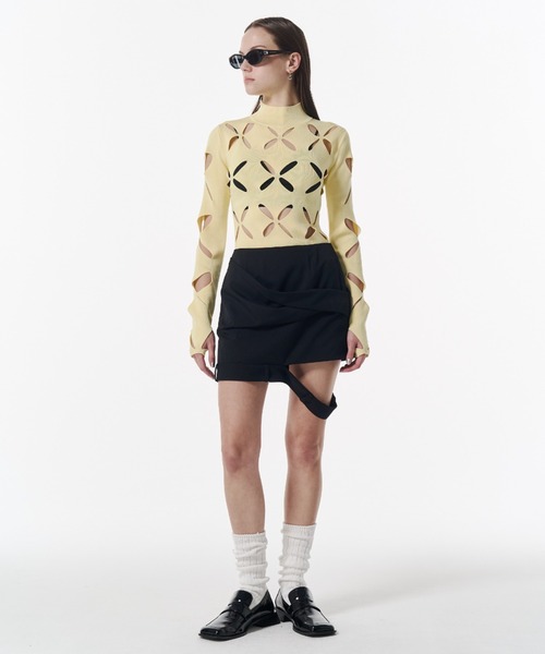 JOSE MOON（ジョゼムーン）の「LACE KNITTING TOP/レースカッティング  