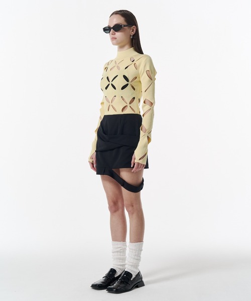 JOSE MOON(ジョゼムーン)の「LACE KNITTING TOP/レースカッティングトップス(ニット/セーター・レディース・ホワイト/イエロー系その他/サックスブルー/ブラック・FREE)」の17枚目の写真