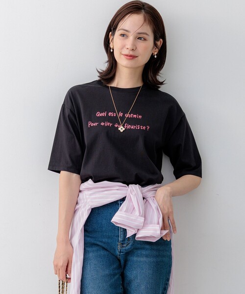 組曲(クミキョク)の「プリントTシャツ(Tシャツ/カットソー・レディース・ホワイト系/ブラック系・F)」の1枚目の写真