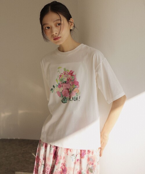 組曲(クミキョク)の「プリントTシャツ(Tシャツ/カットソー・レディース・ホワイト系/ブラック系・F)」の3枚目の写真