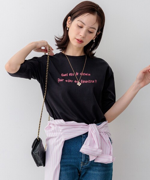 組曲(クミキョク)の「プリントTシャツ(Tシャツ/カットソー・レディース・ホワイト系/ブラック系・F)」の6枚目の写真