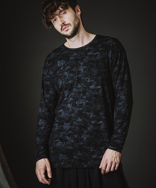 NO ID.(ノーアイディ)の「mlt5538-UnevenプリントテレコPO プルオーバー(458006-403T)(Tシャツ/カットソー・メンズ・ホワイト/ブラック・ONE SIZE)」の18枚目の写真