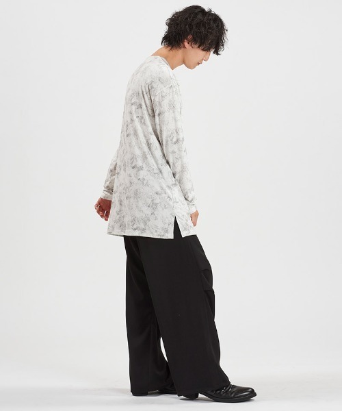 NO ID.(ノーアイディ)の「mlt5538-UnevenプリントテレコPO プルオーバー(458006-403T)(Tシャツ/カットソー・メンズ・ホワイト/ブラック・ONE SIZE)」の22枚目の写真