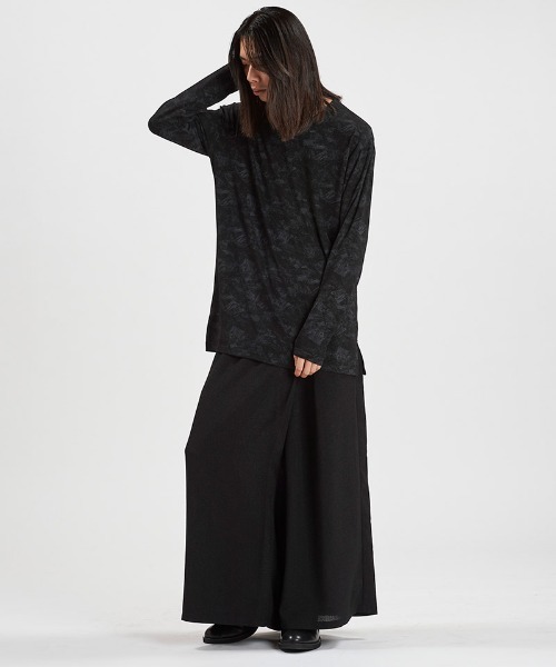 NO ID.(ノーアイディ)の「mlt5538-UnevenプリントテレコPO プルオーバー(458006-403T)(Tシャツ/カットソー・メンズ・ホワイト/ブラック・ONE SIZE)」の13枚目の写真
