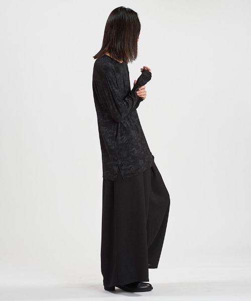 NO ID.(ノーアイディ)の「mlt5538-UnevenプリントテレコPO プルオーバー(458006-403T)(Tシャツ/カットソー・メンズ・ホワイト/ブラック・ONE SIZE)」の14枚目の写真