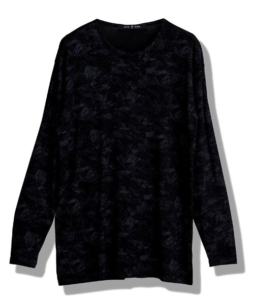NO ID.(ノーアイディ)の「mlt5538-UnevenプリントテレコPO プルオーバー(458006-403T)(Tシャツ/カットソー・メンズ・ホワイト/ブラック・ONE SIZE)」の8枚目の写真