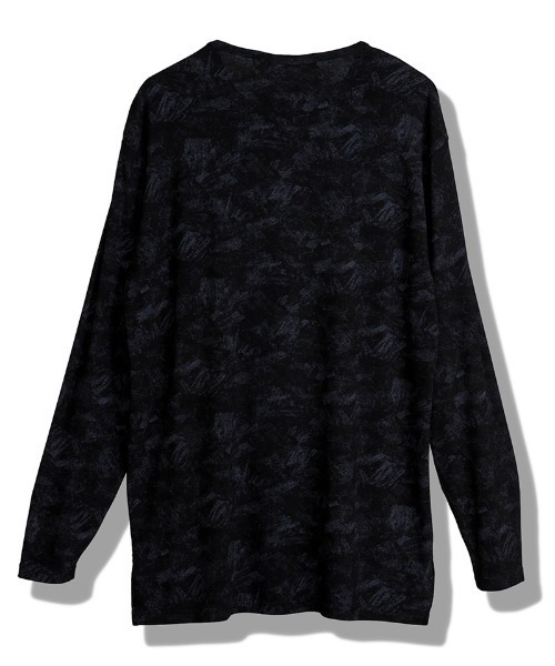 NO ID.(ノーアイディ)の「mlt5538-UnevenプリントテレコPO プルオーバー(458006-403T)(Tシャツ/カットソー・メンズ・ホワイト/ブラック・ONE SIZE)」の9枚目の写真