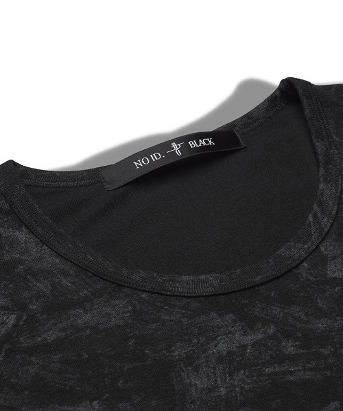 NO ID.(ノーアイディ)の「mlt5538-UnevenプリントテレコPO プルオーバー(458006-403T)(Tシャツ/カットソー・メンズ・ホワイト/ブラック・ONE SIZE)」の10枚目の写真