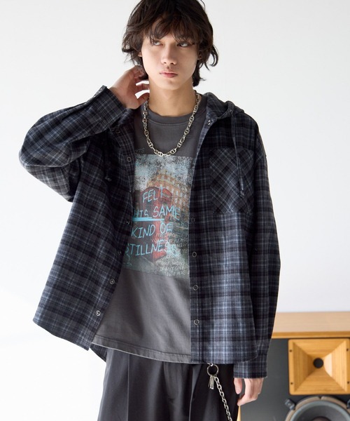 PBLIM（ページボーイリム）の「《UNISEX》チェックフードシャツ（シャツ/ブラウス・レディース・グレー/ブラック・FREE）」の17枚目の写真