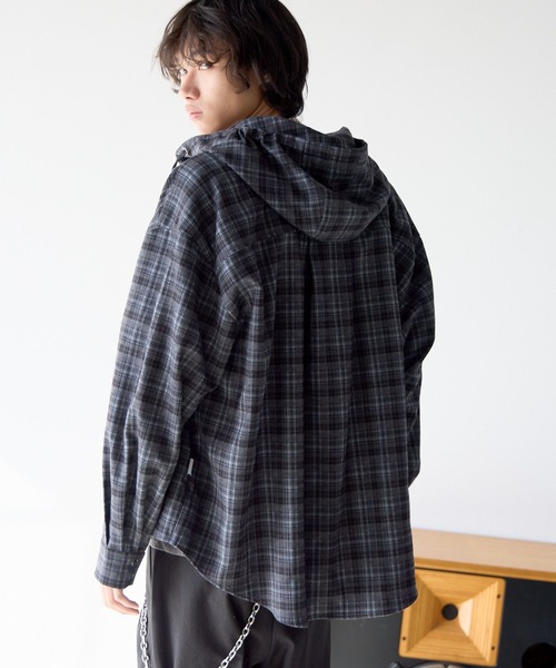 PBLIM（ページボーイリム）の「《UNISEX》チェックフードシャツ（シャツ/ブラウス・レディース・グレー/ブラック・FREE）」の19枚目の写真