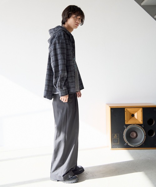 PBLIM（ページボーイリム）の「《UNISEX》チェックフードシャツ（シャツ/ブラウス・レディース・グレー/ブラック・FREE）」の22枚目の写真