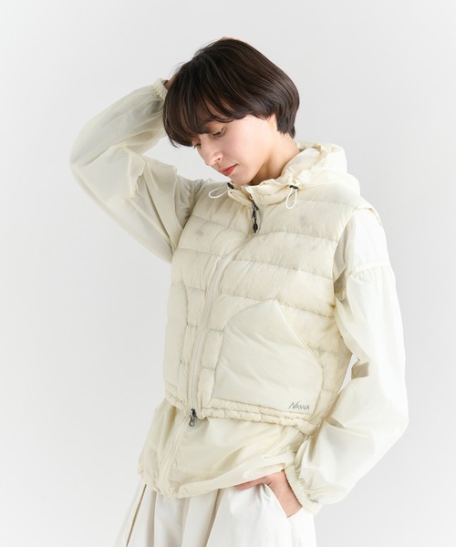 NANGA(ナンガ)の「SHEER DOWN VEST W/シアーダウンベスト(ウィメンズ)(ダウンベスト・レディース・グレー/ブラック/ライム/ホワイト・S/L/M)」の6枚目の写真