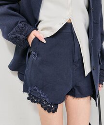 mystic | レースポケットショートパンツ(デニムパンツ)