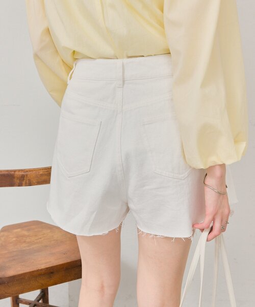 mystic（ミスティック）の「レースポケットショートパンツ（デニムパンツ・レディース・ネイビー/オフホワイト・FREE）」の12枚目の写真