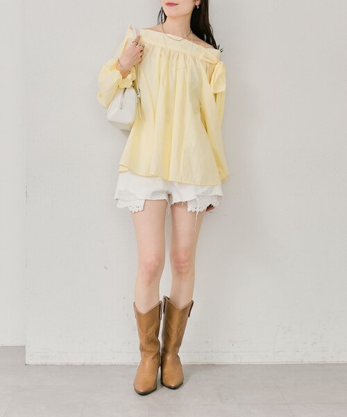 mystic（ミスティック）の「レースポケットショートパンツ（デニムパンツ・レディース・ネイビー/オフホワイト・FREE）」の11枚目の写真