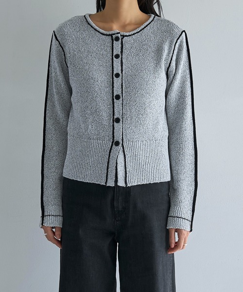 meilmada(メイルマダ)の「配色ニットカーディガン(カーディガン/ボレロ・レディース・グレー/ブラック・FREE)」の19枚目の写真