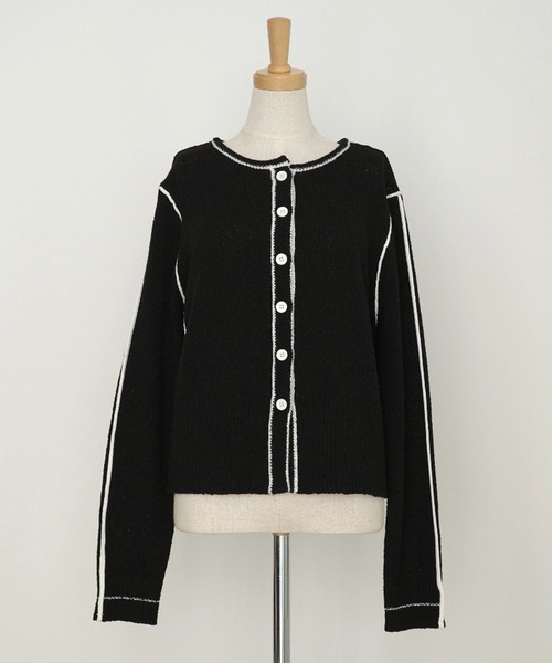 meilmada(メイルマダ)の「配色ニットカーディガン(カーディガン/ボレロ・レディース・グレー/ブラック・FREE)」の22枚目の写真