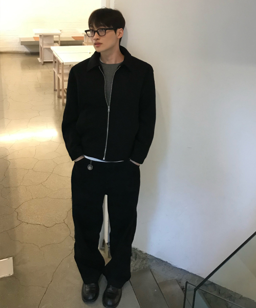 MINDBRIDGE（マインドブリッジ）の「[COUTURE]ウール混合ブークレジップアップブルゾン（ブルゾン・メンズ・ブラック・100/110/95/105）」の4枚目の写真