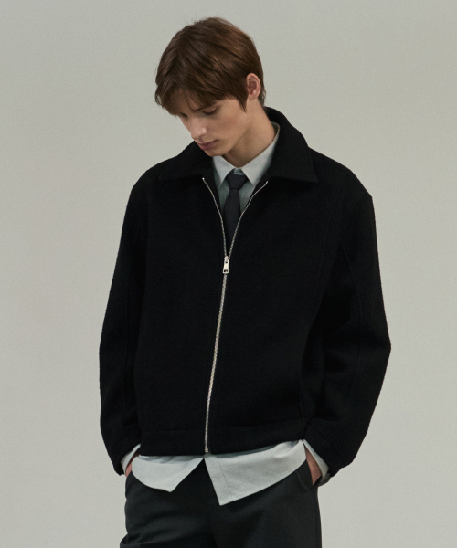 MINDBRIDGE（マインドブリッジ）の「[COUTURE]ウール混合ブークレジップアップブルゾン（ブルゾン・メンズ・ブラック・100/110/95/105）」の6枚目の写真