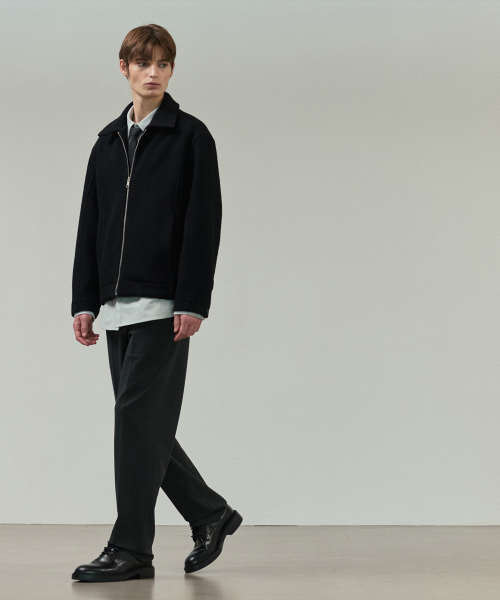 MINDBRIDGE（マインドブリッジ）の「[COUTURE]ウール混合ブークレジップアップブルゾン（ブルゾン・メンズ・ブラック・100/110/95/105）」の7枚目の写真