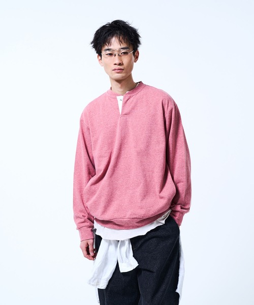 THE BOLDMAN(ザ ボールドマン)の「Henry neck Sweat / ヘンリーネックスウェット(スウェット・メンズ・ブルー/レッド/ブラック・LARGE/MEDIUM)」の3枚目の写真