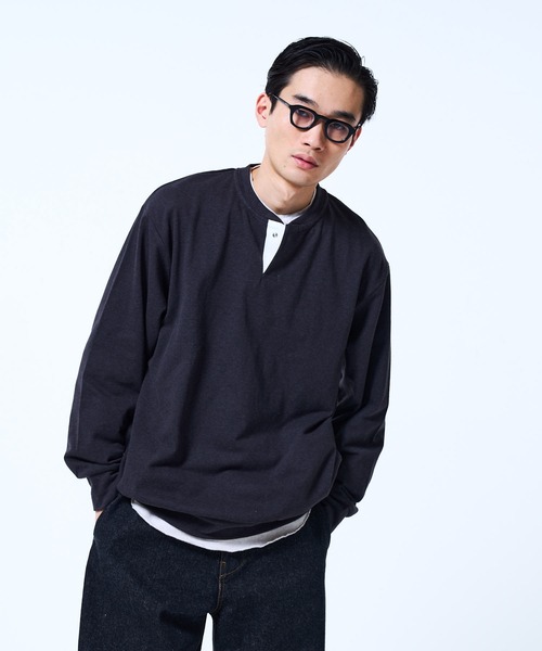 THE BOLDMAN(ザ ボールドマン)の「Henry neck Sweat / ヘンリーネックスウェット(スウェット・メンズ・ブルー/レッド/ブラック・LARGE/MEDIUM)」の4枚目の写真