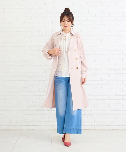 Rose Tiara（ローズティアラ）の「ギャザートレンチコート（トレンチコート・レディース・ブラック/ピンク/ベージュ・38/42）」の2枚目の写真