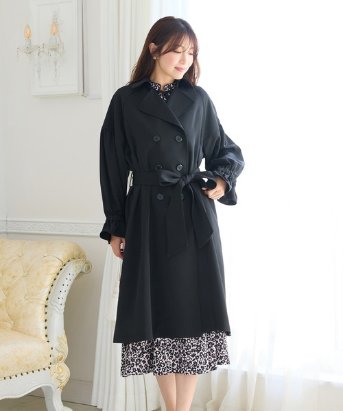 Rose Tiara(ローズティアラ)の「ギャザートレンチコート(トレンチコート・レディース・ブラック/ピンク/ベージュ・38/42)」の10枚目の写真