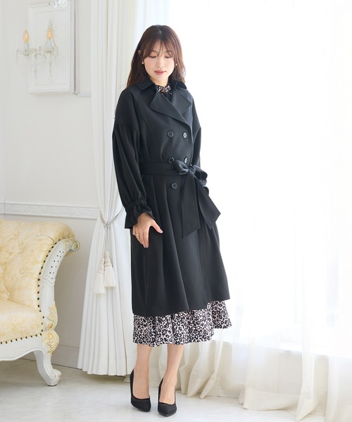 Rose Tiara(ローズティアラ)の「ギャザートレンチコート(トレンチコート・レディース・ブラック/ピンク/ベージュ・38/42)」の11枚目の写真