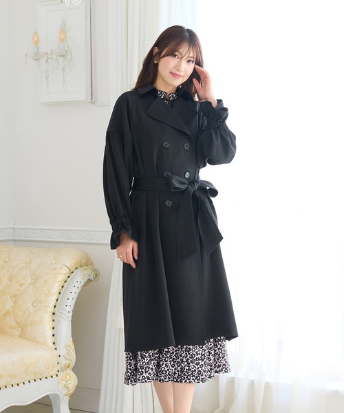 Rose Tiara(ローズティアラ)の「ギャザートレンチコート(トレンチコート・レディース・ブラック/ピンク/ベージュ・38/42)」の12枚目の写真