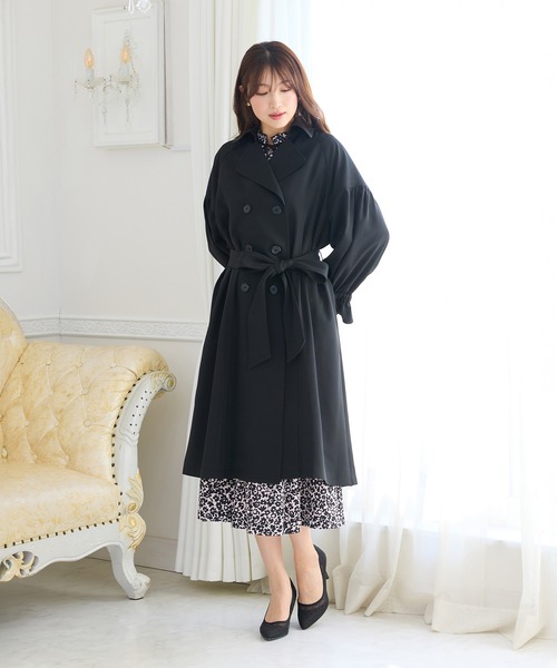 Rose Tiara(ローズティアラ)の「ギャザートレンチコート(トレンチコート・レディース・ブラック/ピンク/ベージュ・38/42)」の13枚目の写真