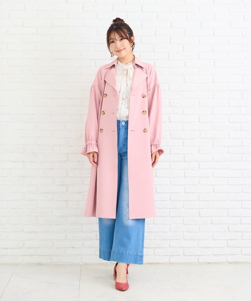 Rose Tiara(ローズティアラ)の「ギャザートレンチコート(トレンチコート・レディース・ブラック/ピンク/ベージュ・38/42)」の15枚目の写真