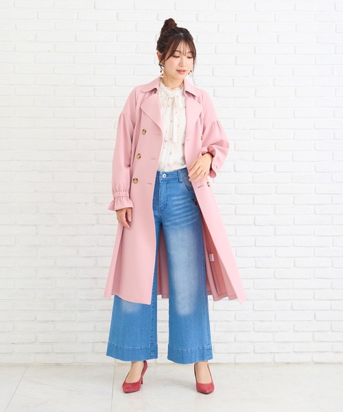 Rose Tiara(ローズティアラ)の「ギャザートレンチコート(トレンチコート・レディース・ブラック/ピンク/ベージュ・38/42)」の17枚目の写真
