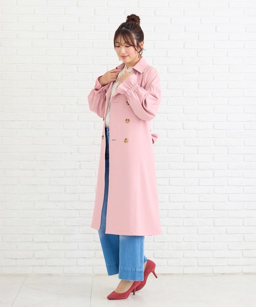 Rose Tiara(ローズティアラ)の「ギャザートレンチコート(トレンチコート・レディース・ブラック/ピンク/ベージュ・38/42)」の18枚目の写真