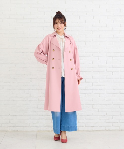 Rose Tiara(ローズティアラ)の「ギャザートレンチコート(トレンチコート・レディース・ブラック/ピンク/ベージュ・38/42)」の20枚目の写真