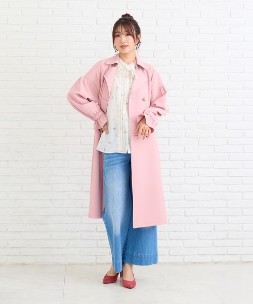Rose Tiara(ローズティアラ)の「ギャザートレンチコート(トレンチコート・レディース・ブラック/ピンク/ベージュ・38/42)」の21枚目の写真