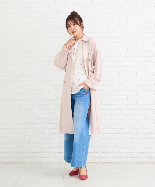 Rose Tiara(ローズティアラ)の「ギャザートレンチコート(トレンチコート・レディース・ブラック/ピンク/ベージュ・38/42)」の6枚目の写真