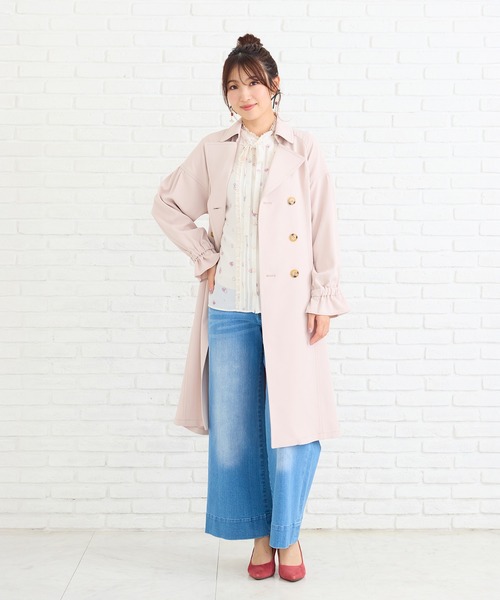Rose Tiara(ローズティアラ)の「ギャザートレンチコート(トレンチコート・レディース・ブラック/ピンク/ベージュ・38/42)」の7枚目の写真