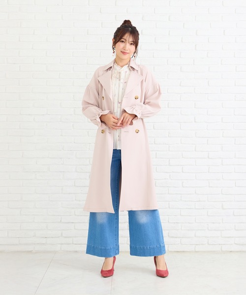 Rose Tiara(ローズティアラ)の「ギャザートレンチコート(トレンチコート・レディース・ブラック/ピンク/ベージュ・38/42)」の8枚目の写真