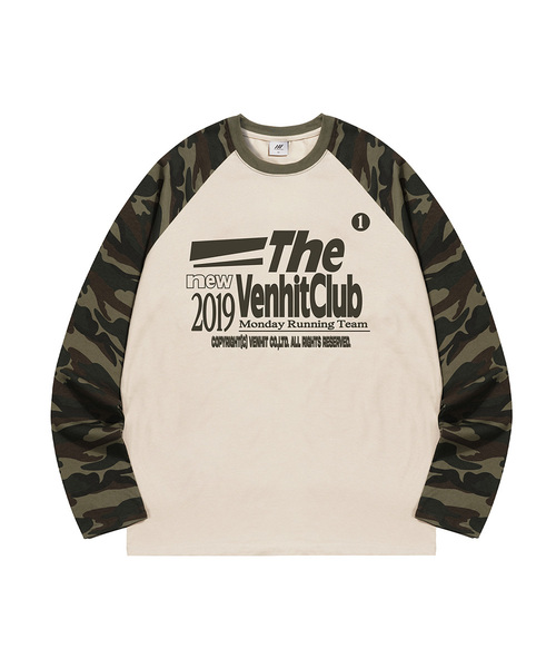 VENHIT(ベンヒット)の「MRT カモ レグラン ロングスリーブ(Tシャツ/カットソー・レディース・ブラック/アイボリー・MEDIUM/LARGE/X-LARGE)」の1枚目の写真