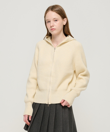 ROIDESROIS（ロワデロワ）の「ツーウェイリブカーディガンフードジップアップニット（クリーム）（カーディガン/ボレロ）」