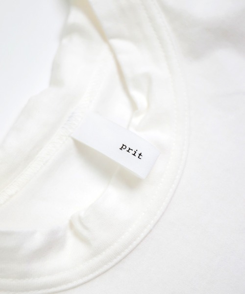 prit（プリット）の「[prit] 天竺×ローンラフボタニカルプリント 5分袖フレームTシャツ（Tシャツ/カットソー・レディース・ホワイト系その他/ホワイト系その他2・FREE）」の3枚目の写真