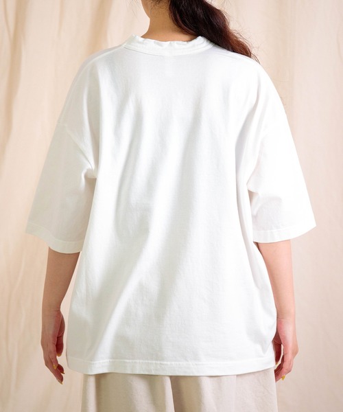 prit（プリット）の「[prit] 天竺×ローンラフボタニカルプリント 5分袖フレームTシャツ（Tシャツ/カットソー・レディース・ホワイト系その他/ホワイト系その他2・FREE）」の6枚目の写真